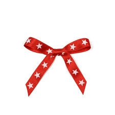 Gavebånd rød med hvide stjerner fra Krima & Isa - Tinashjem